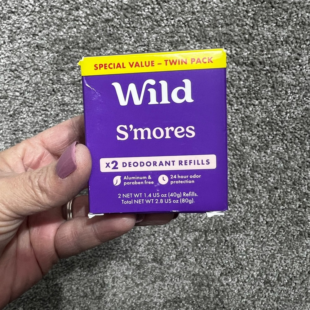 Wild Cosmetics S’mores Deodorant Refills Twin Pack Aluminum Free New